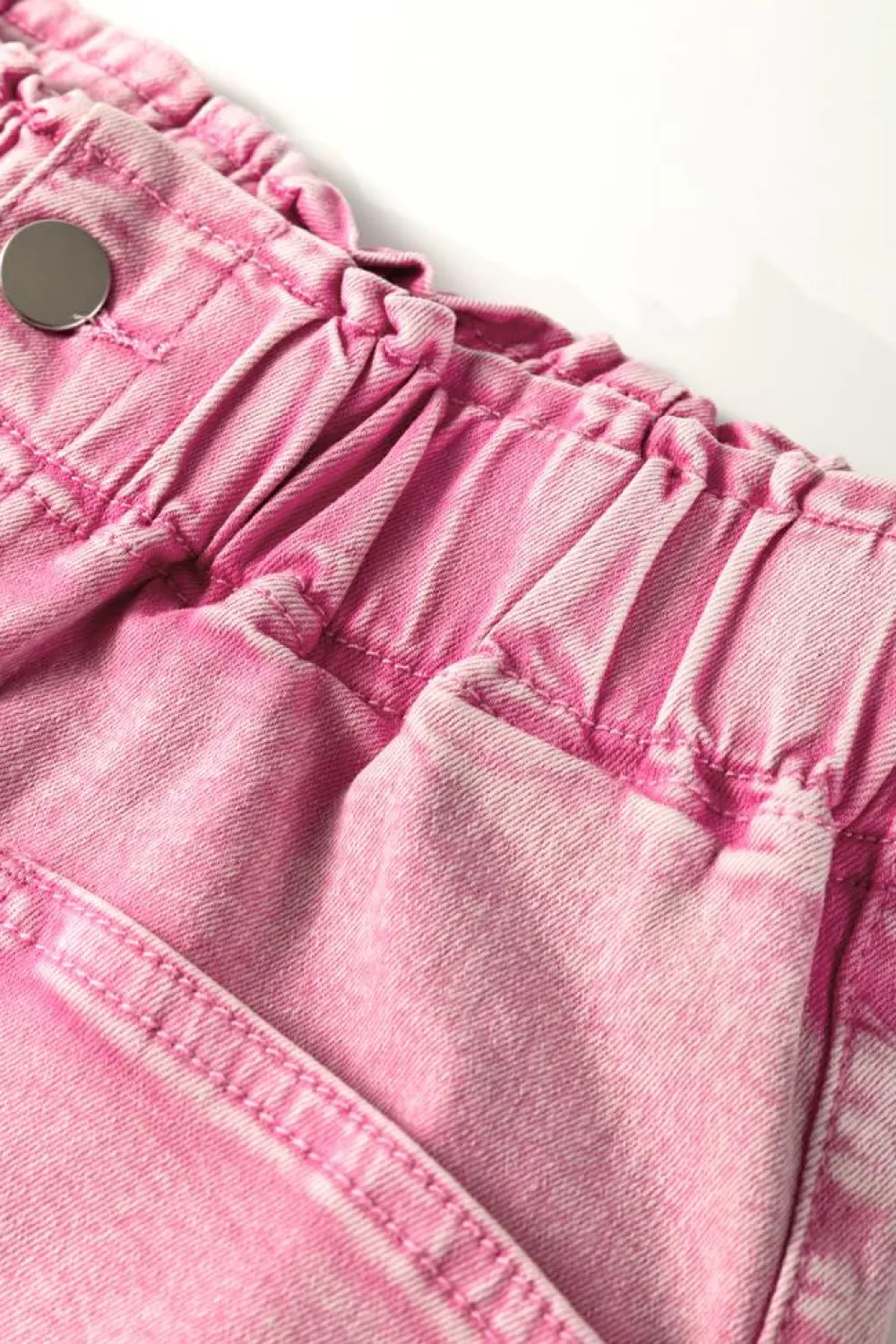 Best Dear-Lover Elastic High Waisted Denim Shorts Strawberry Pink