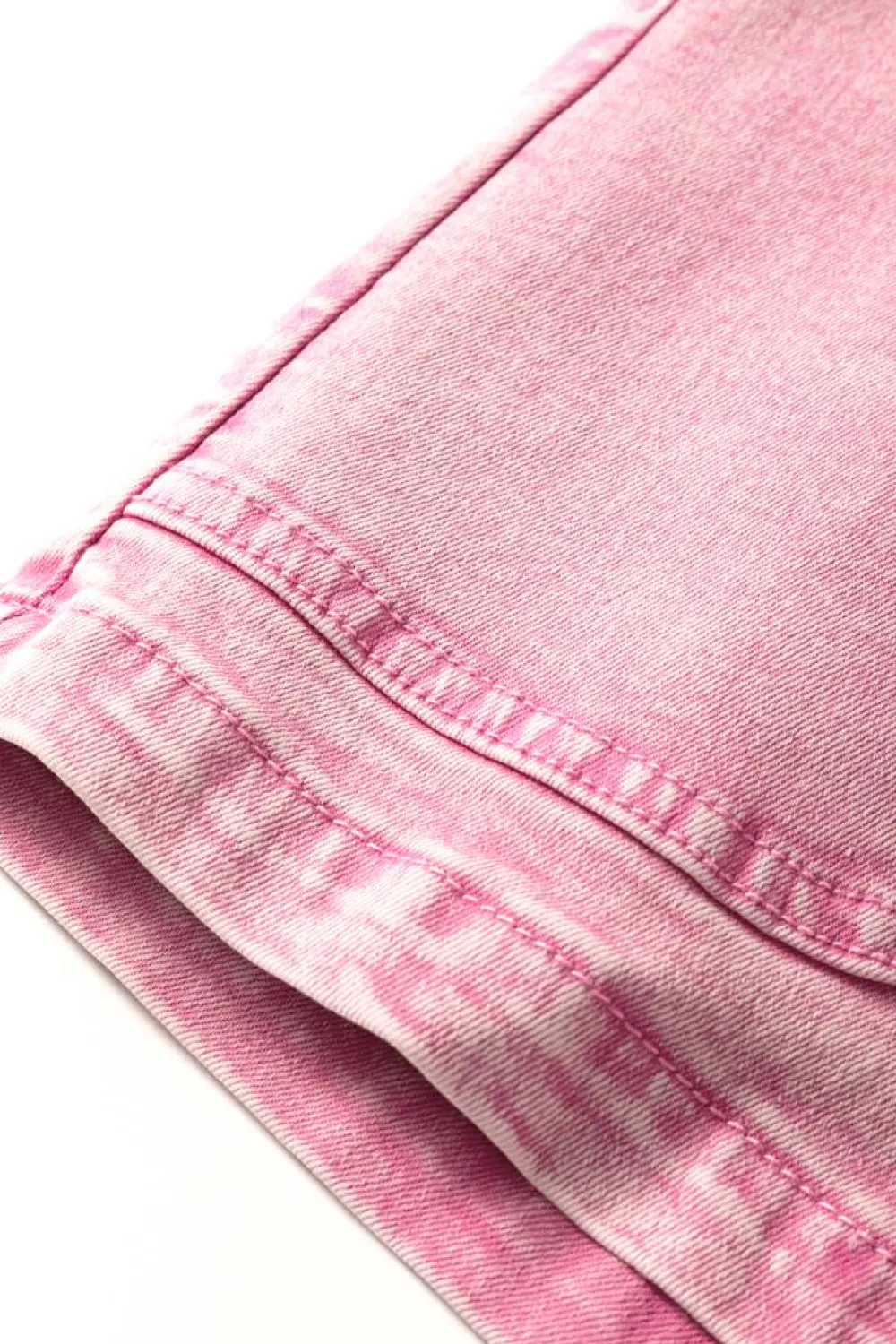 Best Dear-Lover Elastic High Waisted Denim Shorts Strawberry Pink