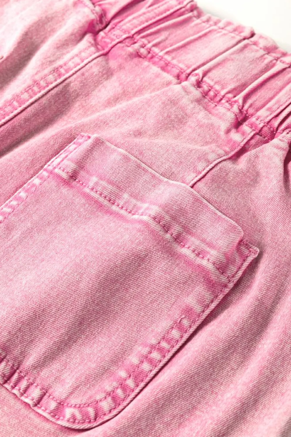 Best Dear-Lover Elastic High Waisted Denim Shorts Strawberry Pink