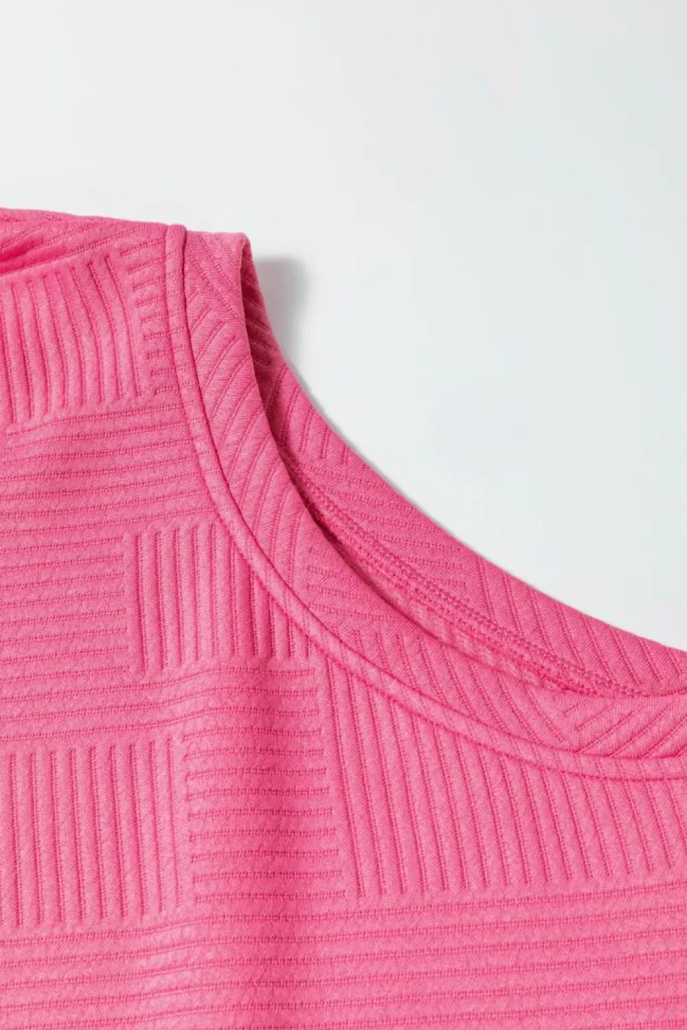 Discount Dear-Lover Ultra Loose Textured 2pcs Slouchy Outfit Strawberry Pink