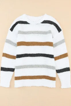 New Dear-Lover d Popcorn Knit Sweater Stripe