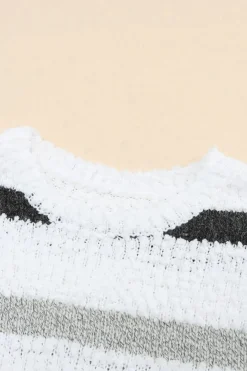 New Dear-Lover d Popcorn Knit Sweater Stripe