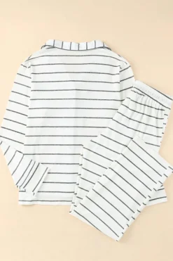Clearance Dear-Lover d Print Long Sleeve and Pants Pajamas Set Stripe