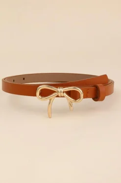Discount Dear-Lover Bow Knot Decor Thin Waist Belt Thai Curry