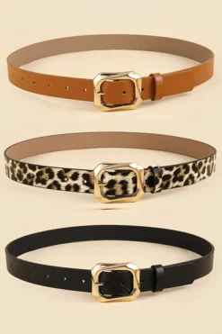 Best Dear-Lover Buckle PU Leather Waist Belt 105*2.8cm Thai Curry