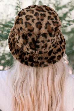 New Dear-Lover Leopard Plush Wide Brim Winter Fishman Hat Thai Curry