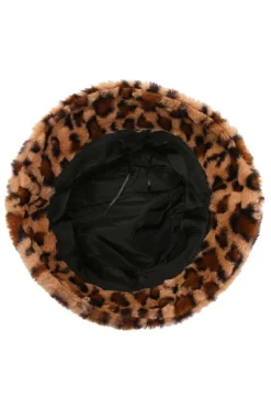 New Dear-Lover Leopard Plush Wide Brim Winter Fishman Hat Thai Curry