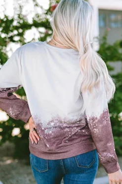 Hot Dear-Lover Tie Dye Gradient Pullover Sweatshirt Fiery Red