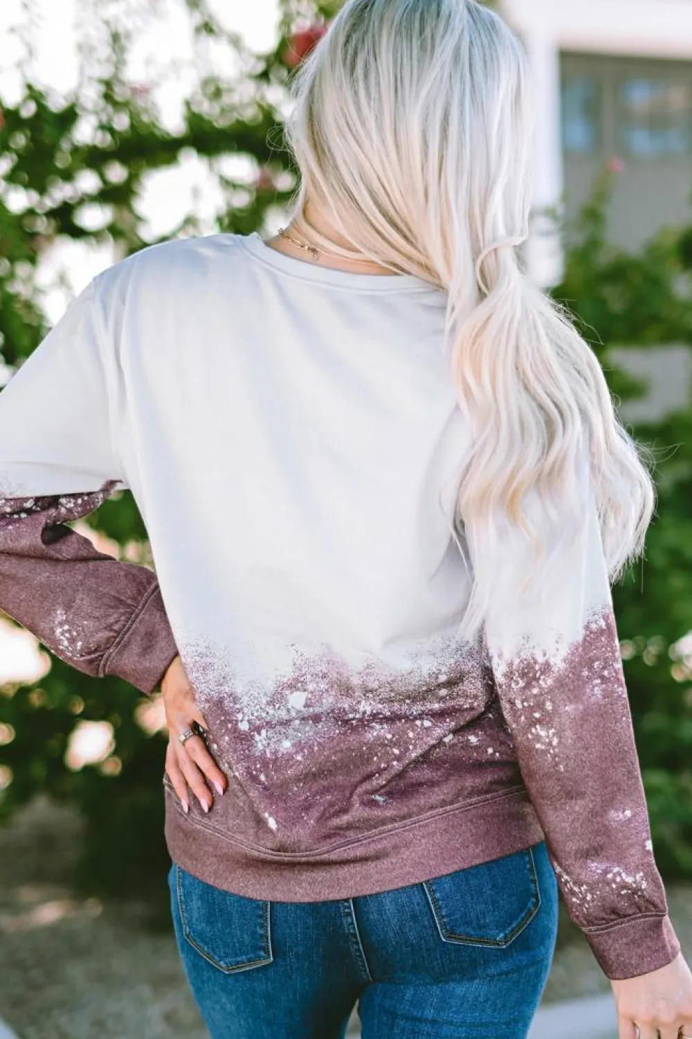Hot Dear-Lover Tie Dye Gradient Pullover Sweatshirt Fiery Red