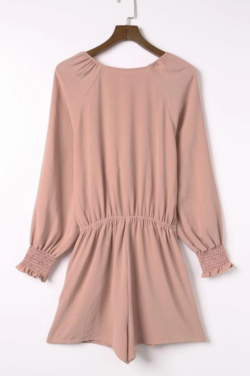Outlet Dear-Lover Tie Knot Puff Long Sleeve Romper Pink