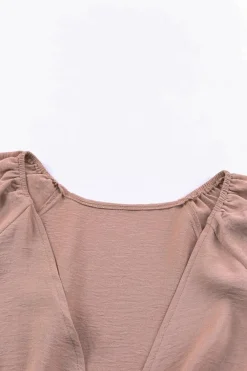Outlet Dear-Lover Tie Knot Puff Long Sleeve Romper Pink