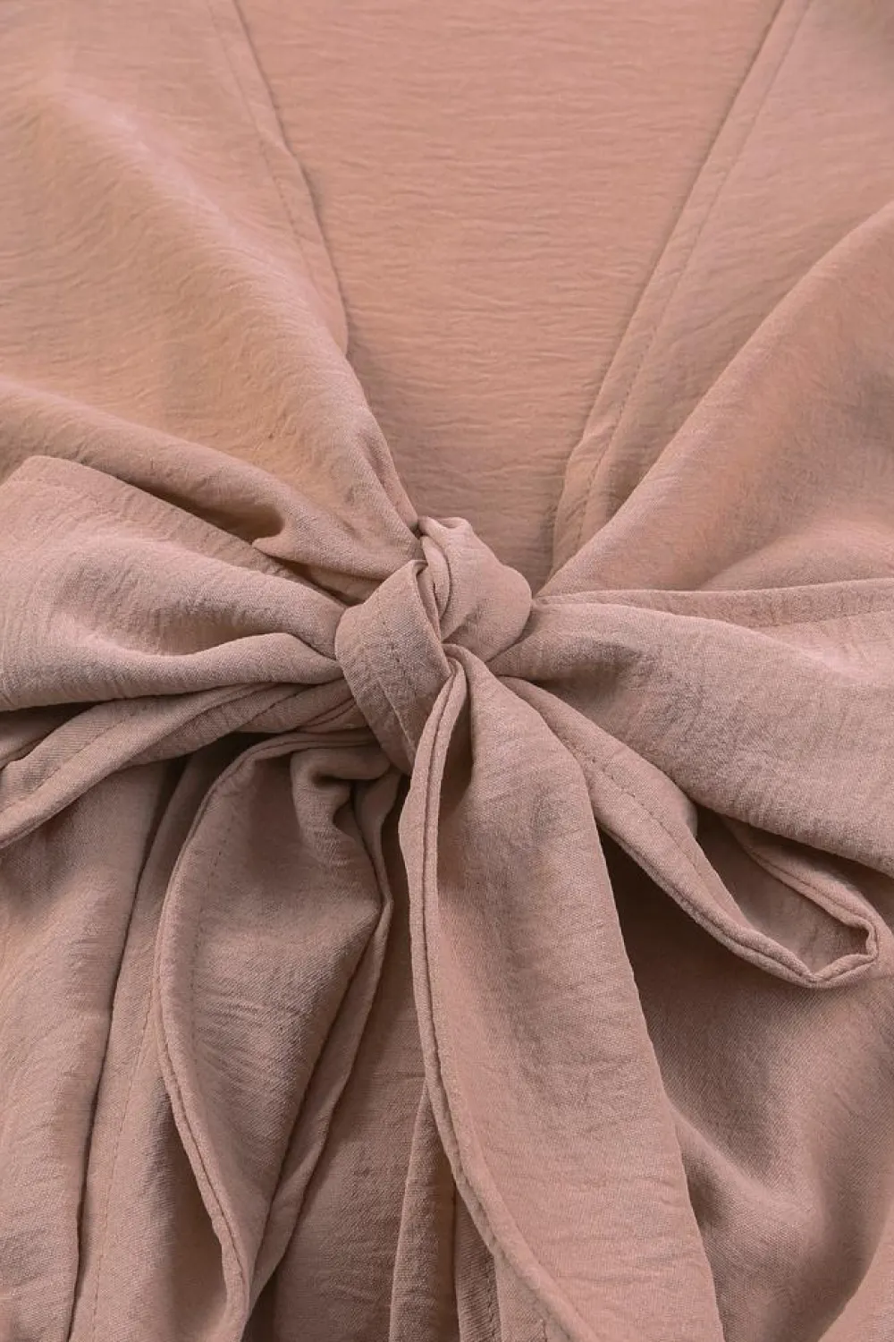 Outlet Dear-Lover Tie Knot Puff Long Sleeve Romper Pink