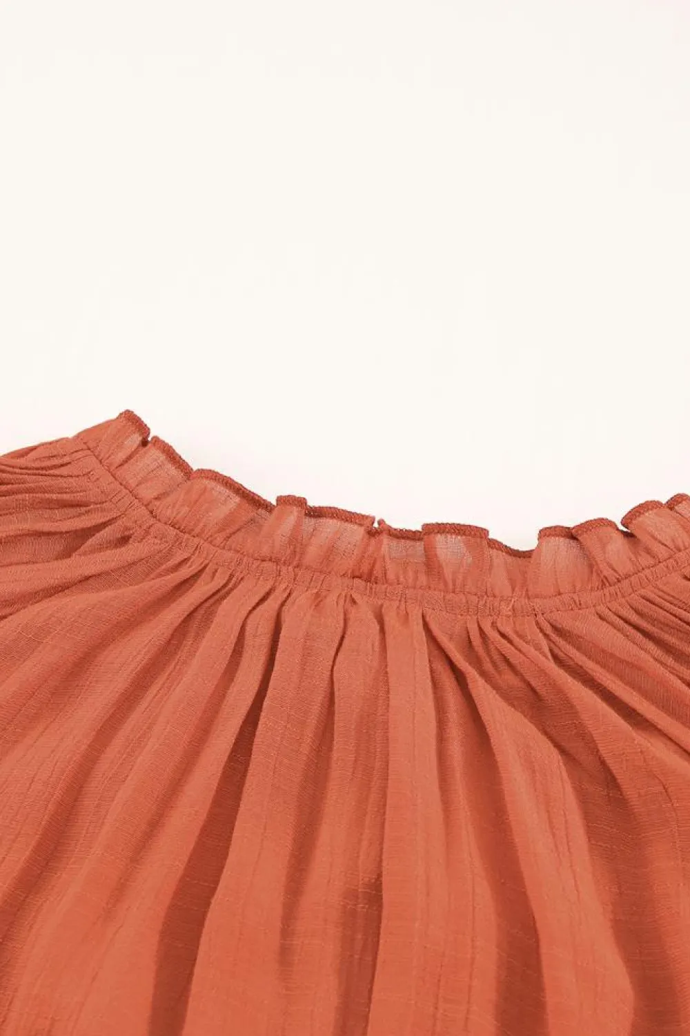 Outlet Dear-Lover Tiered Ruffled Drawstring V Neck Top Fiery Red