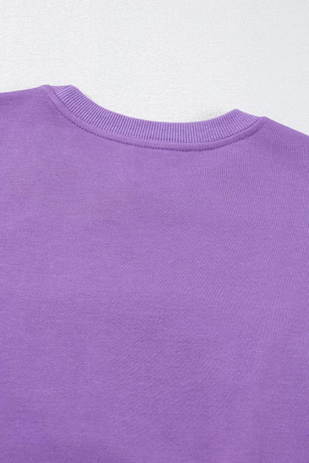 Best Dear-Lover GAME DAY Rugby Chenille Embroidered Pullover Sweatshirt Tillandsia Purple