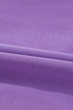 Best Dear-Lover GAME DAY Rugby Chenille Embroidered Pullover Sweatshirt Tillandsia Purple