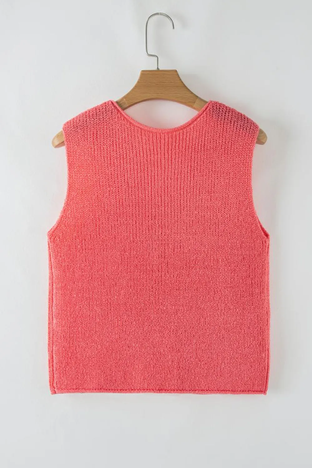 Online Dear-Lover Lace-up Front V Neck Sweater Vest Tomato Red