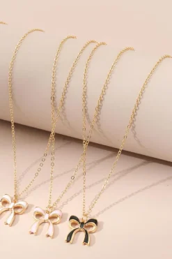 Sale Dear-Lover Triple Layered Bowknot Necklace White
