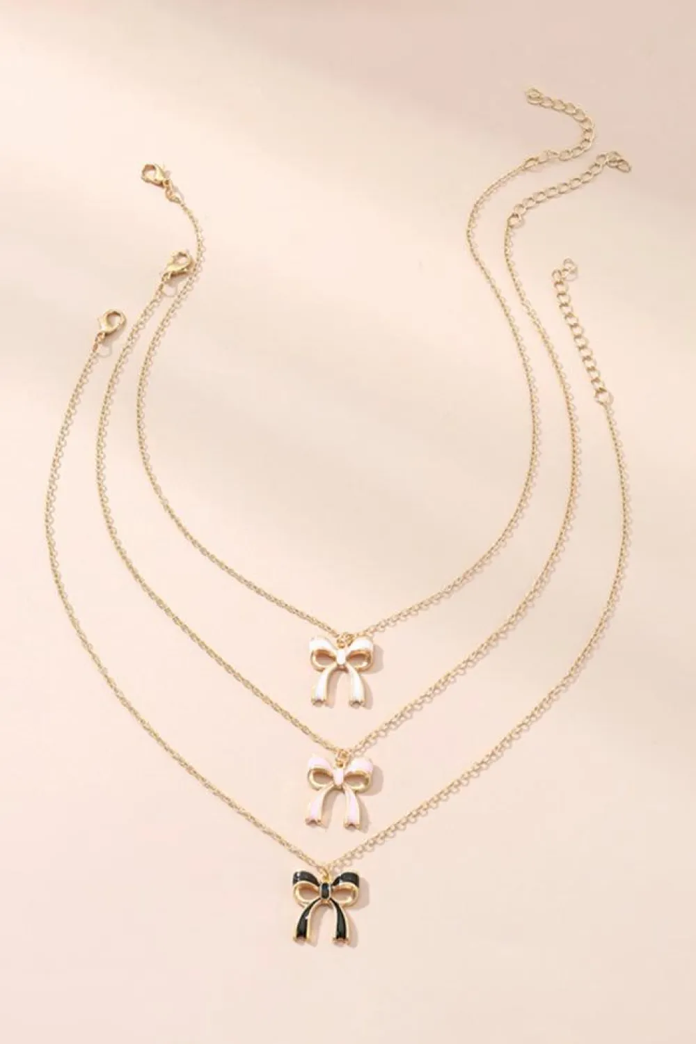 Sale Dear-Lover Triple Layered Bowknot Necklace White