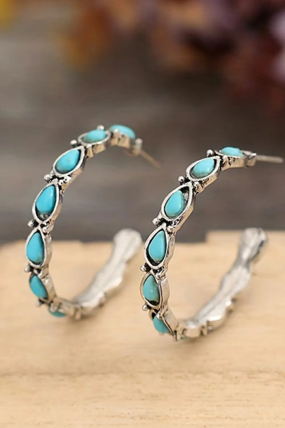 Best Dear-Lover Boho Decor C-shape Stud Earrings Turquoise