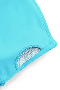 Clearance Dear-Lover Crossed Spaghetti Straps Ruched Keyhole Sports Bra Turquoise
