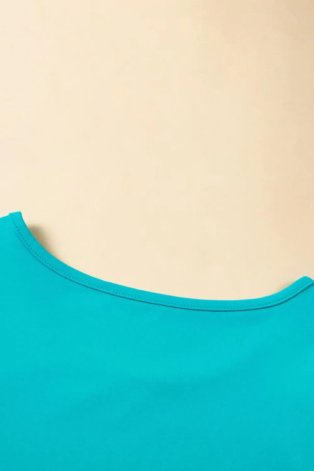 Hot Dear-Lover Floral Crochet Short Sleeve Top Turquoise