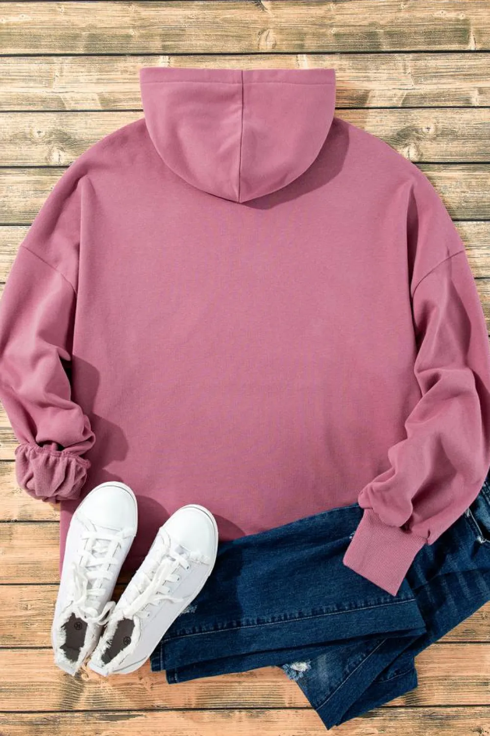 Outlet Dear-Lover Fleece Lined Half Zipper Kangaroo Pockets Loose Hoodie Valerian