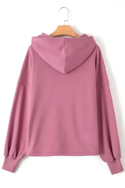 Outlet Dear-Lover Fleece Lined Half Zipper Kangaroo Pockets Loose Hoodie Valerian