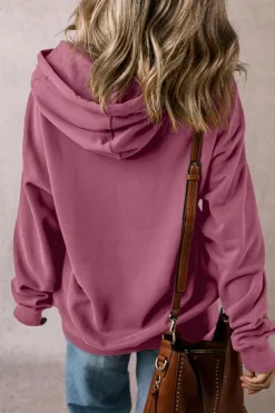 Hot Dear-Lover Fleece Lined Kangaroo Pocket Drawstring Chunky Hoodie Valerian