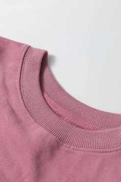 Clearance Dear-Lover Plain Drop Shoulder Crewneck Pullover Sweatshirt Valerian