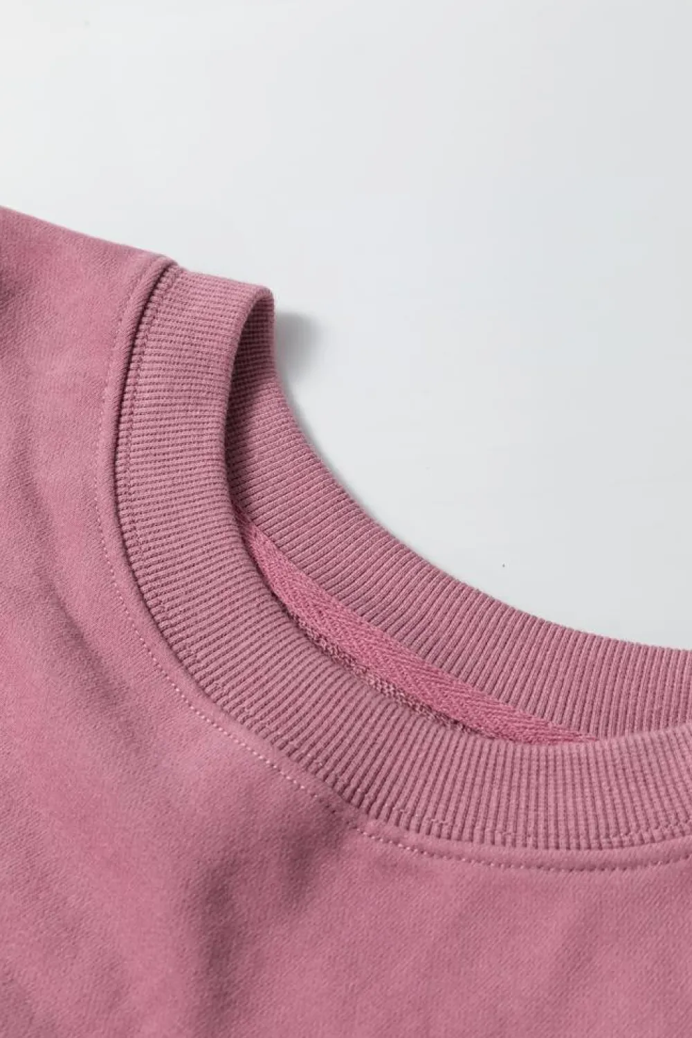Clearance Dear-Lover Plain Drop Shoulder Crewneck Pullover Sweatshirt Valerian