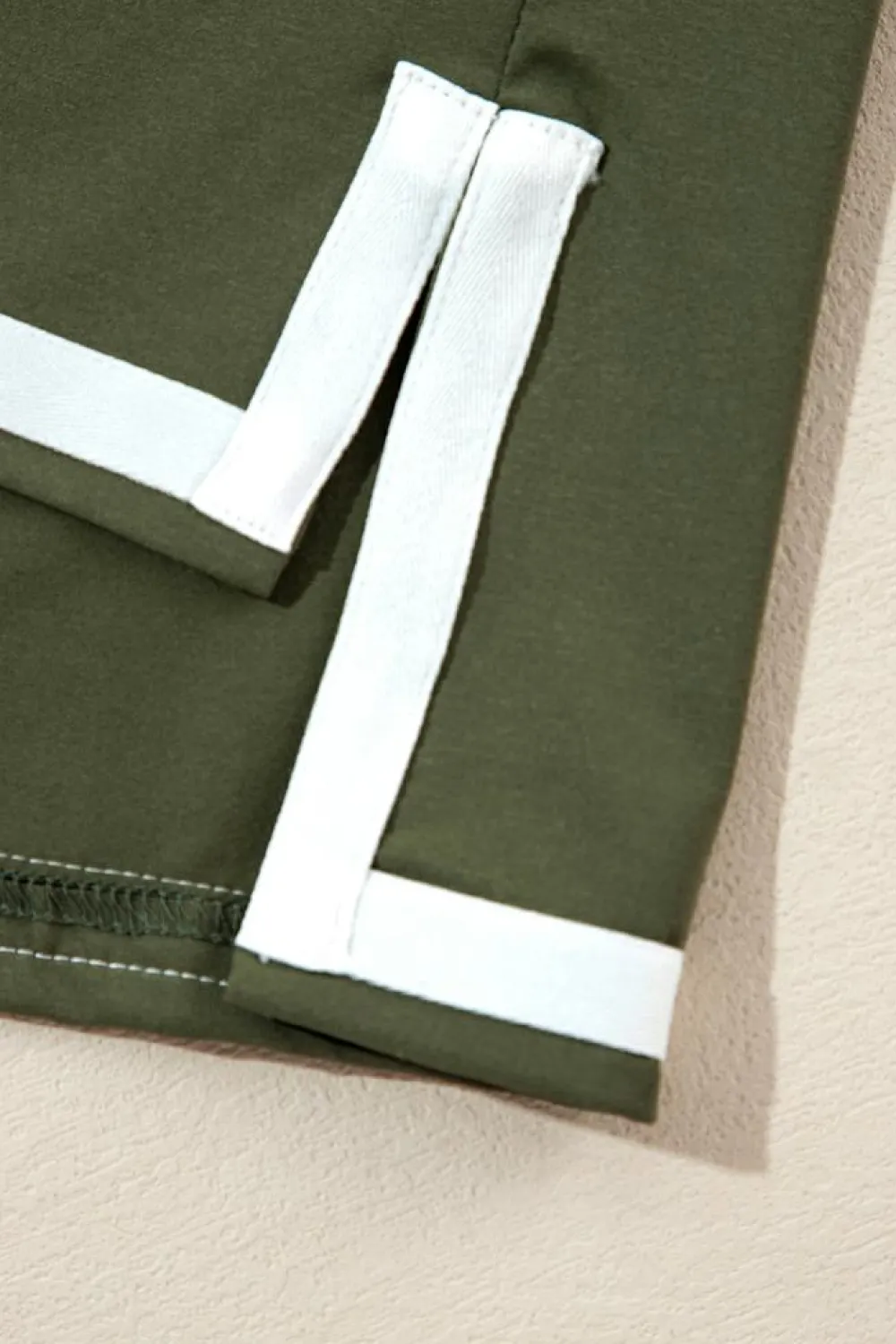 Online Dear-Lover Contrast Trim Tee and Shorts Set Vineyard Green