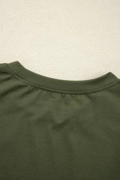 Online Dear-Lover Contrast Trim Tee and Shorts Set Vineyard Green
