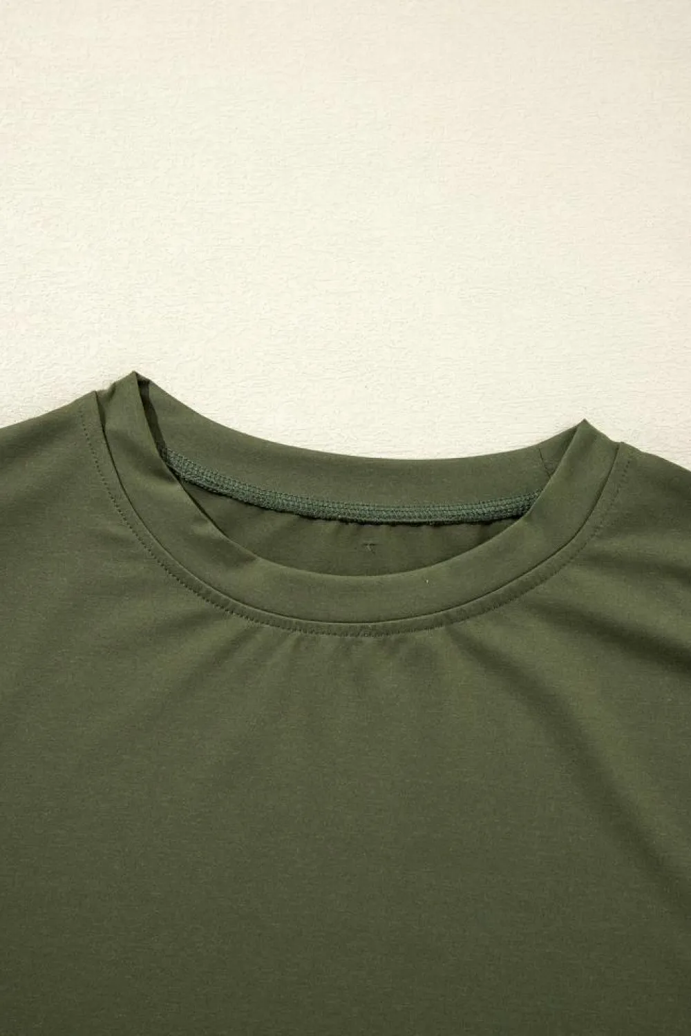 Online Dear-Lover Contrast Trim Tee and Shorts Set Vineyard Green