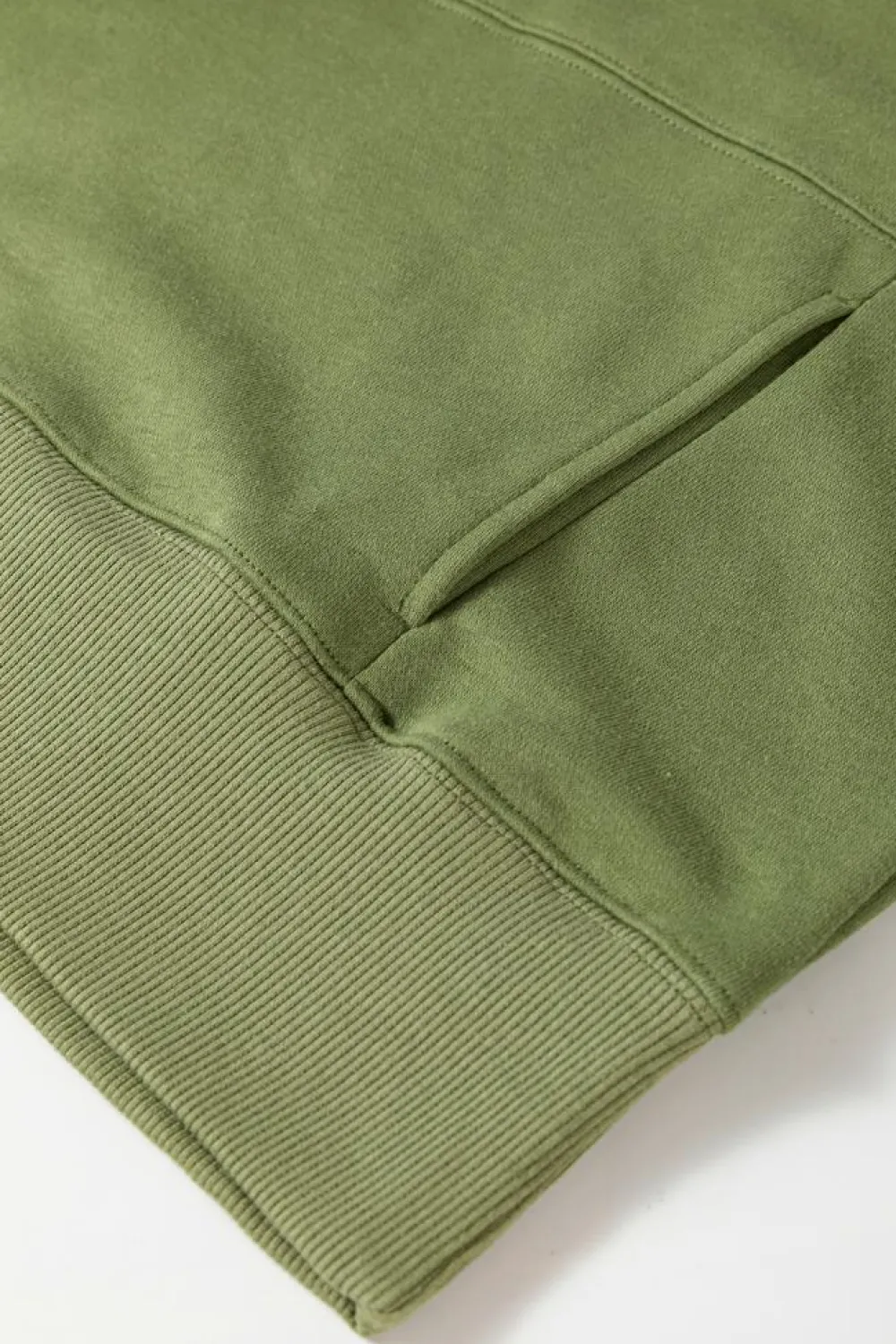 Sale Dear-Lover Drop Shoulder Crisscross Stitching Pocketed Loose Sweatshirt Vineyard Green