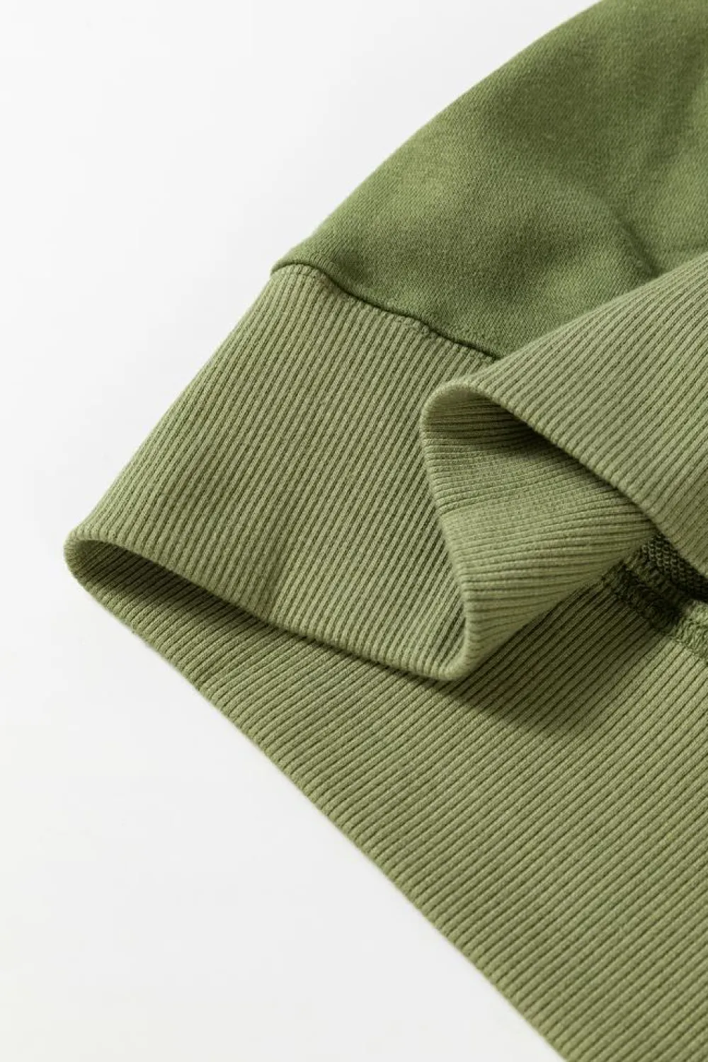 Sale Dear-Lover Drop Shoulder Crisscross Stitching Pocketed Loose Sweatshirt Vineyard Green