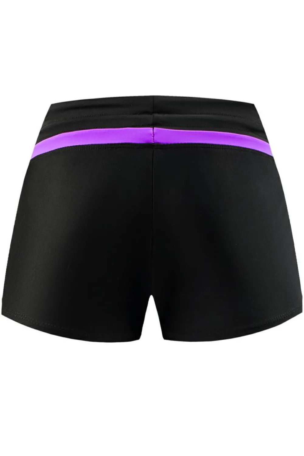 Outlet Dear-Lover Violet Strap Trim Black Women Swim Boardshort Black Purple