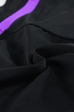 Outlet Dear-Lover Violet Strap Trim Black Women Swim Boardshort Black Purple