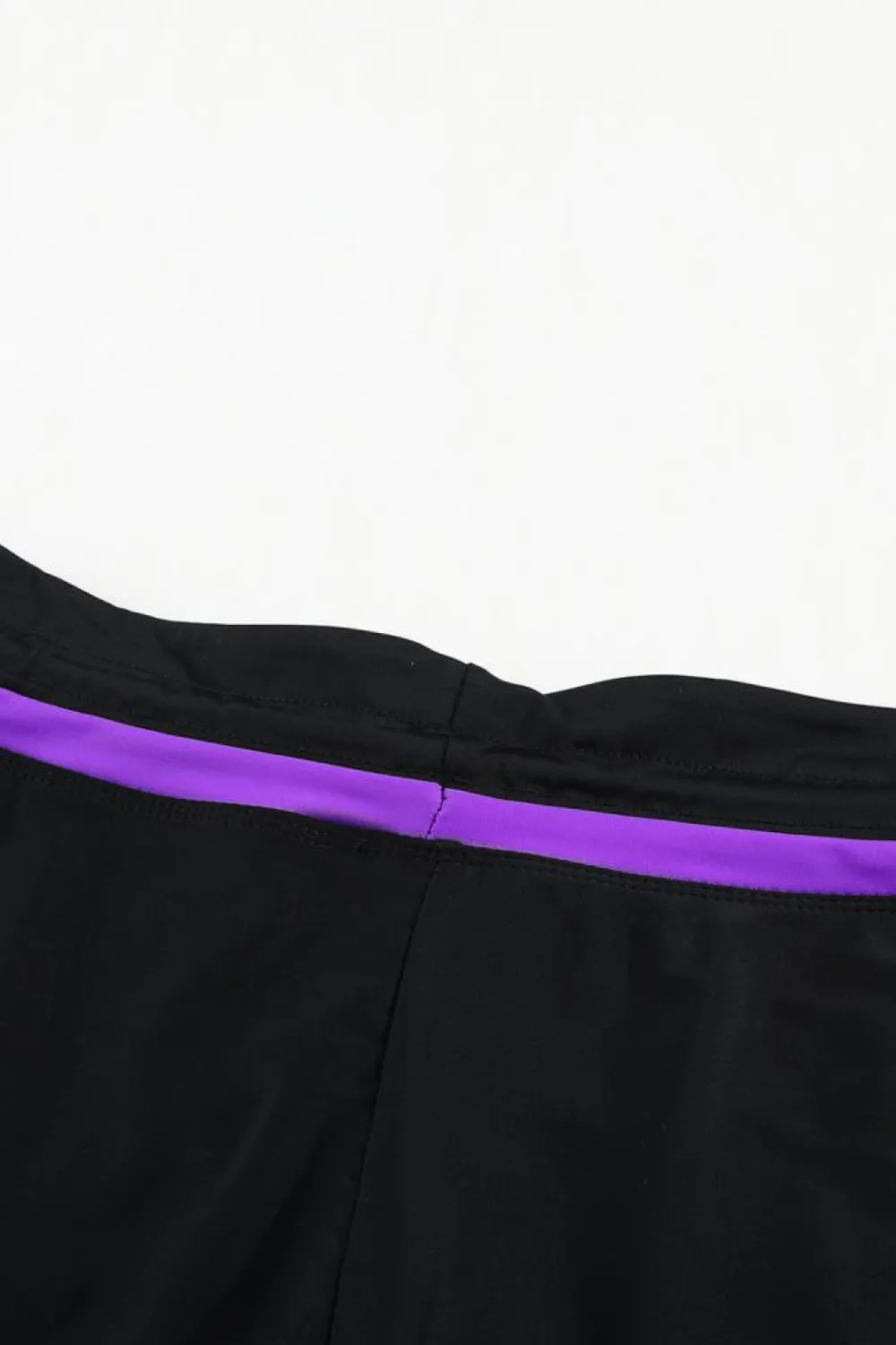 Outlet Dear-Lover Violet Strap Trim Black Women Swim Boardshort Black Purple