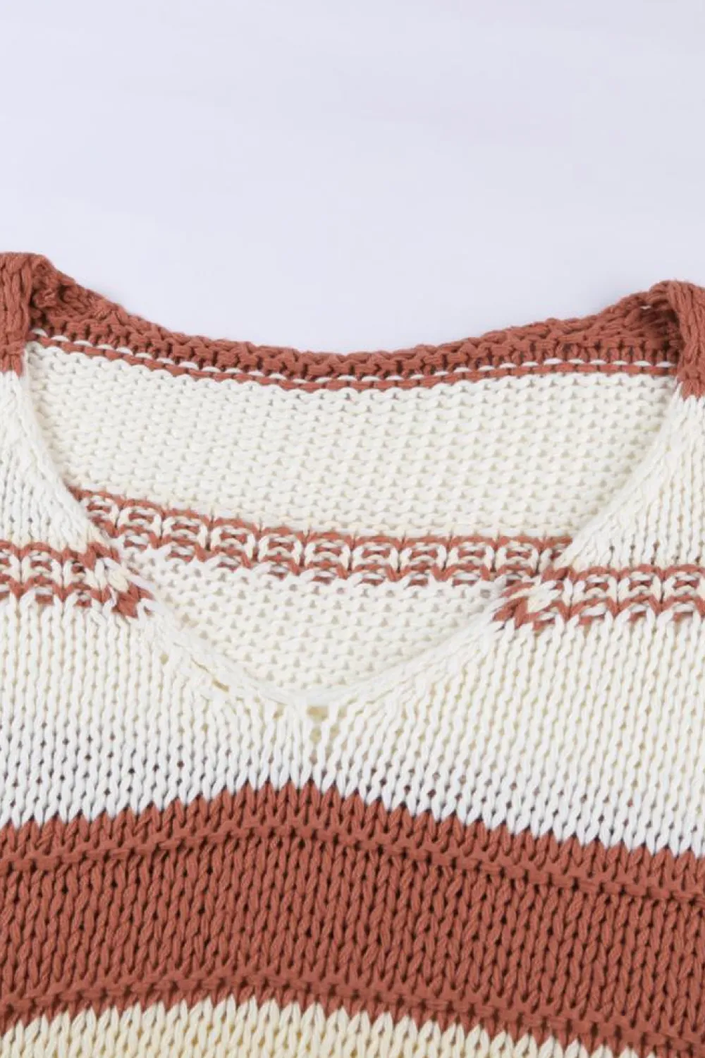 Clearance Dear-Lover V-neck Knitted Lantern Sleeve Pullover Sweater Fiery Red