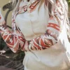 Clearance Dear-Lover Western Aztec Print Patchwork Double Hood Hoodie Printed