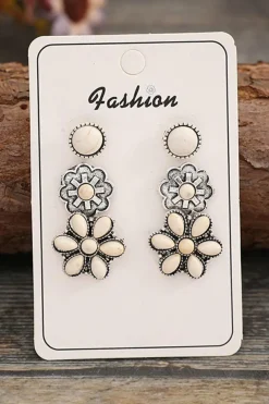 Outlet Dear-Lover 3 Pairs Western Turquoise Stud Earrings White
