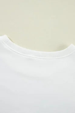 Discount Dear-Lover American Flag Graphic Drop Shoulder Loose Sweatshirt White