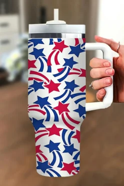 Clearance Dear-Lover American Stars Print Large Tumbler 40oz White