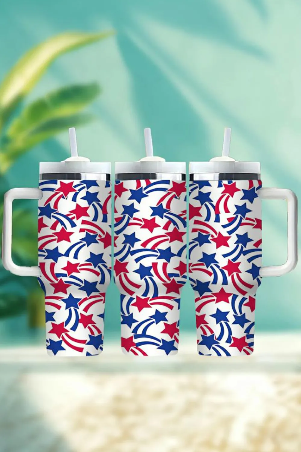 Clearance Dear-Lover American Stars Print Large Tumbler 40oz White