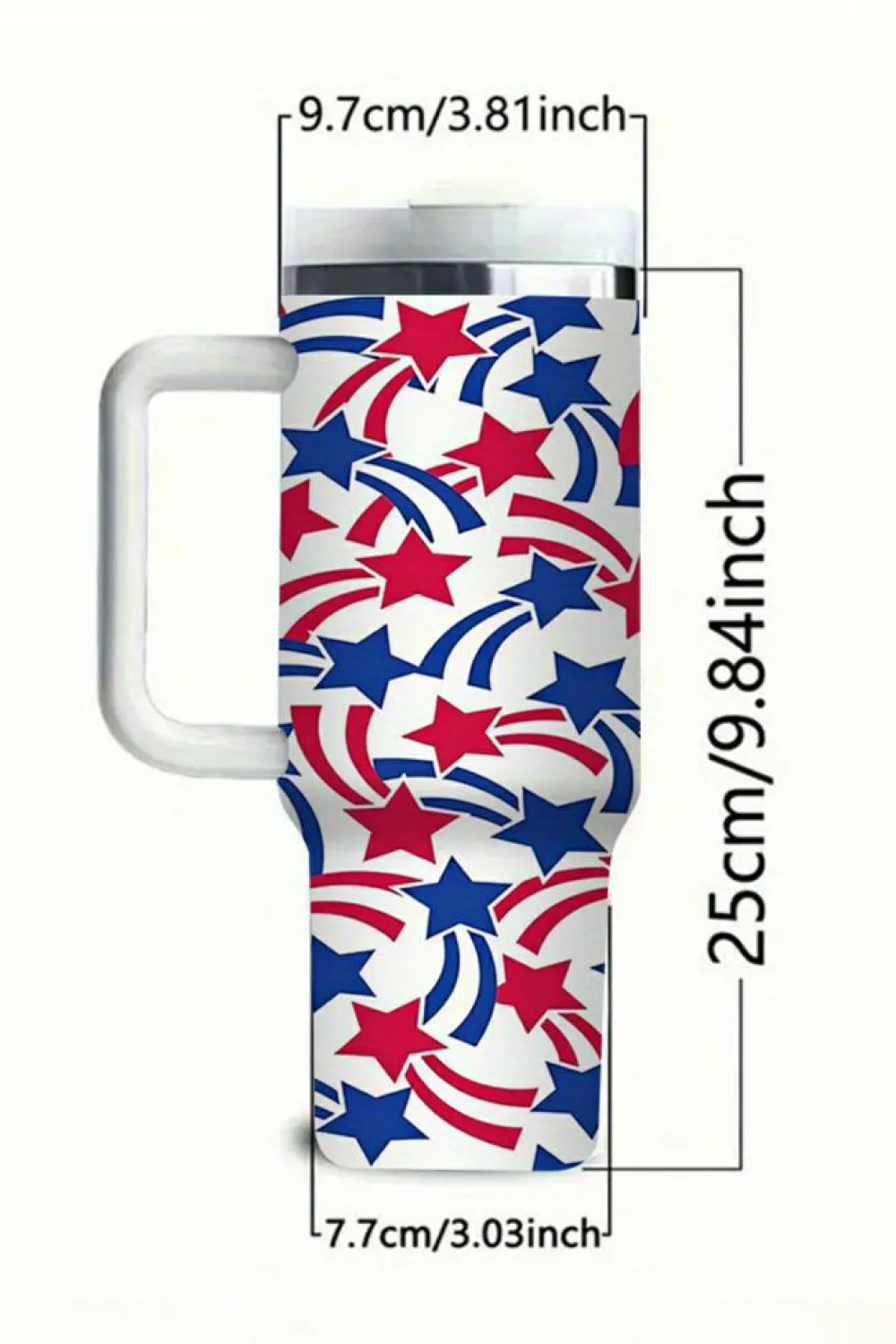 Clearance Dear-Lover American Stars Print Large Tumbler 40oz White