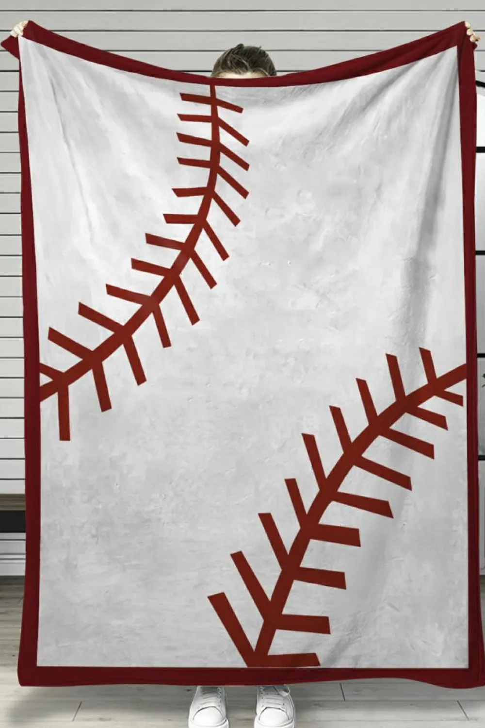 Sale Dear-Lover Ball Game Fashion Fleece Blanket White