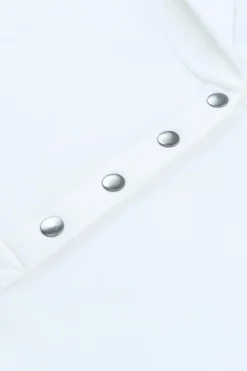 New Dear-Lover Batwing Sleeve Pocketed Henley Hoodie White