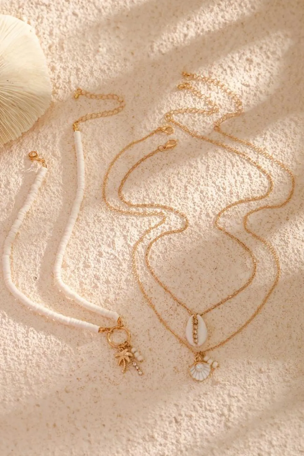 Sale Dear-Lover Beach Seashell Multi Layered Pendant Necklace White