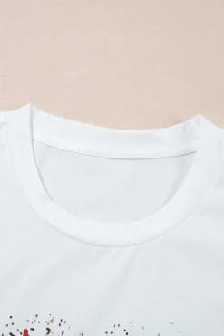 Fashion Dear-Lover Believe Christmas Father Graphic Crewneck T Shirt White