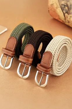 Hot Dear-Lover Boho Style Woven Canvas Waist Belt White